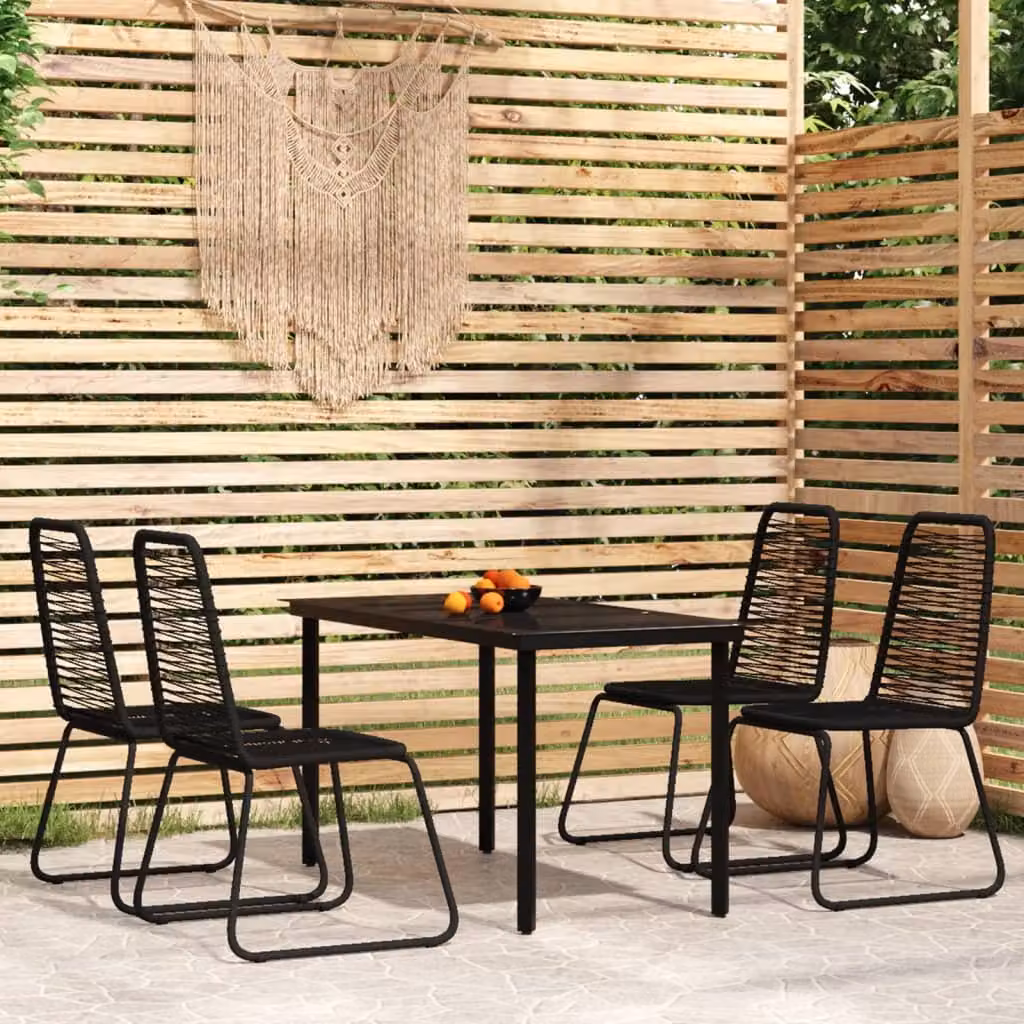 Maison Exclusive - Set da pranzo da giardino 5 pezzi nero