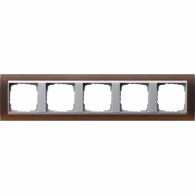 Gira 021559 Cornice di copertura a 5 moduli per colore alluminio Gira Event Opaco Marrone Scuro