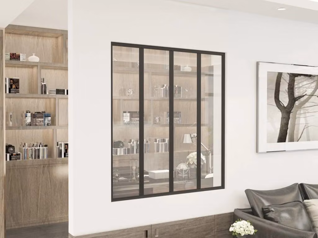 Tettoia in alluminio Panorama Habitat et Jardin colore nero L: 120 cm, P: 130 cm – 2