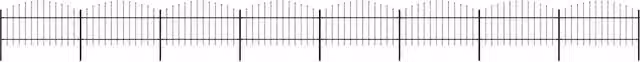 Recinzione da giardino con punta a lancia in acciaio vidaxl nera L: 1405 cm, H: 125 cm