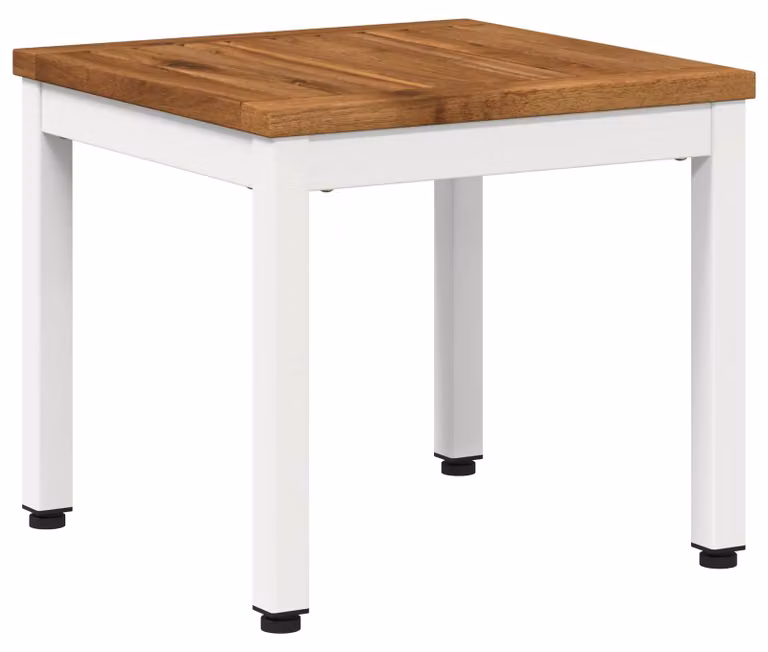 Tavolino da caffè, design naturale e colore bianco, dimensioni 40 x 40,5 x 36 cm