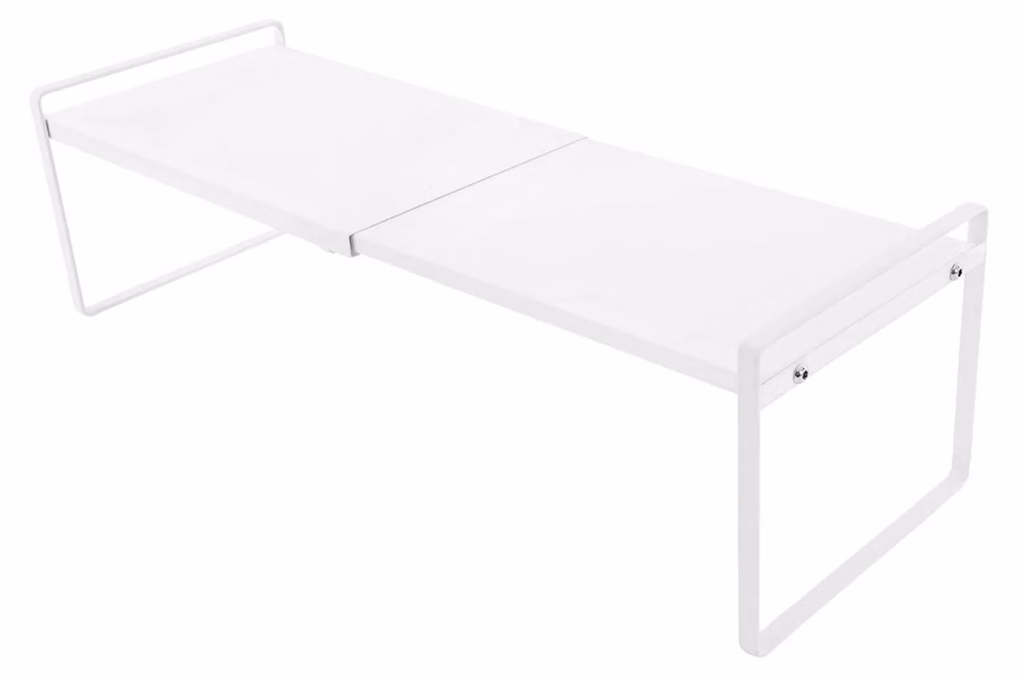 Ripiano estraibile per mobiletti da cucina - Piano portaoggetti in metallo - Regolabile da 34 a 63 cm - Dimensioni 22x18 cm - Capacità di carico 10 kg - Bianco