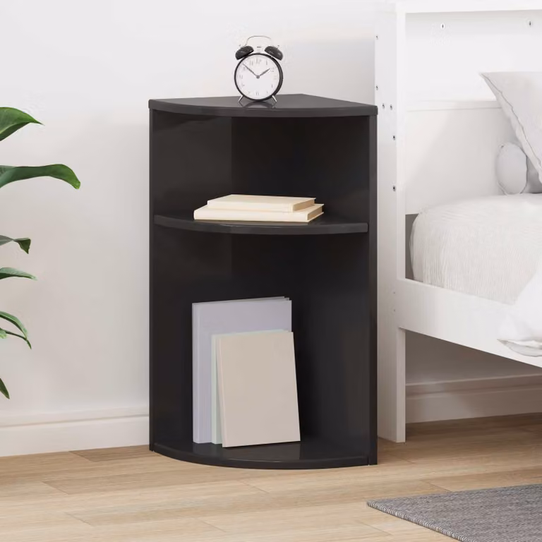 vidaXL Tavolino moderno in legno ingegnerizzato nero, L/P/H: 29,5 x 29,5 x 60 cm