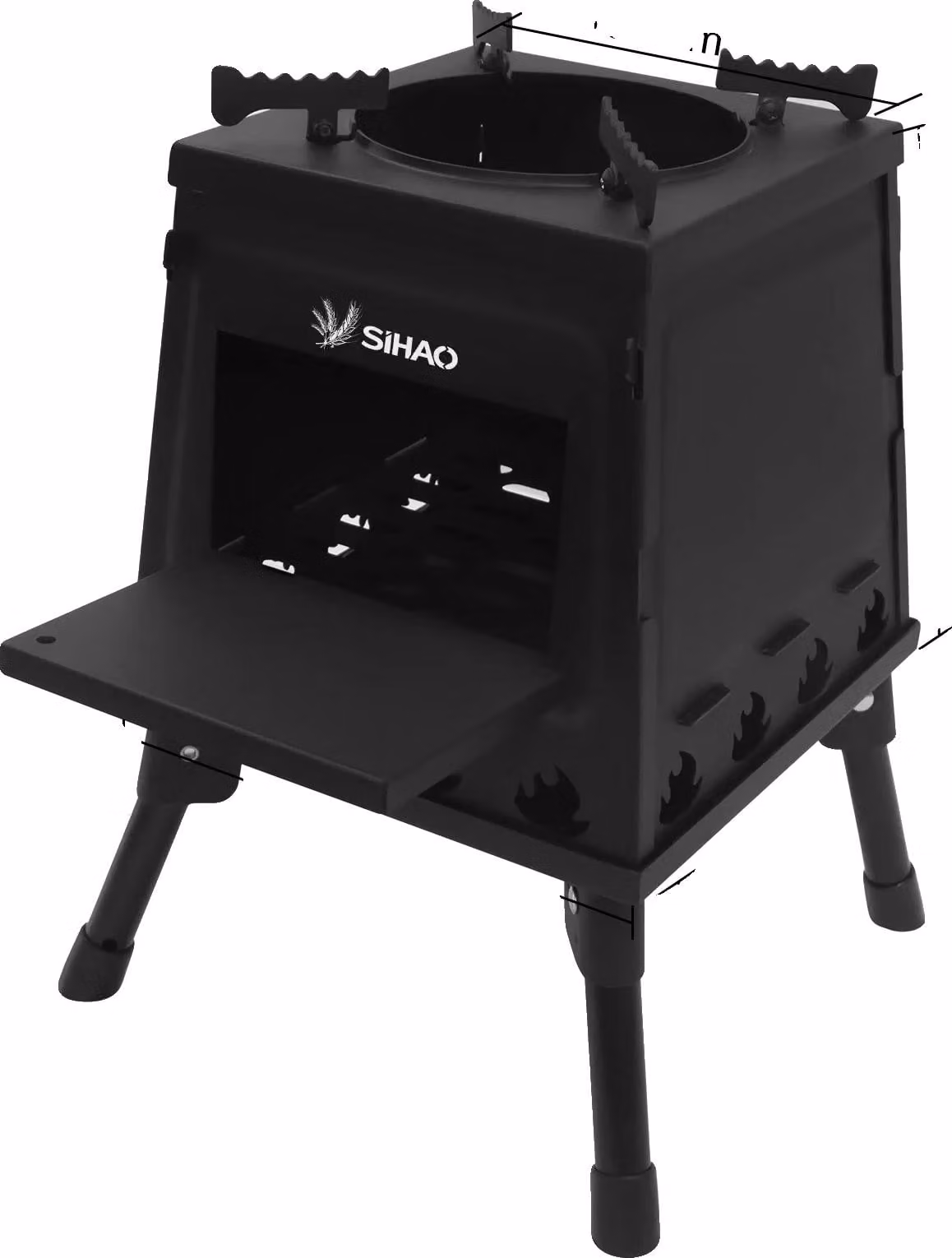 Forno da esterno in legno, acciaio inossidabile, braciere portatile, modello T220 S