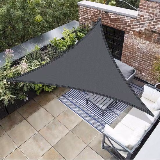 Dailygoody - Telo ombreggiante - Impermeabile - Triangolare - 3x3x3 metri - Resistente ai raggi UV - Tenda da esterno per balcone e giardino - Grigio antracite