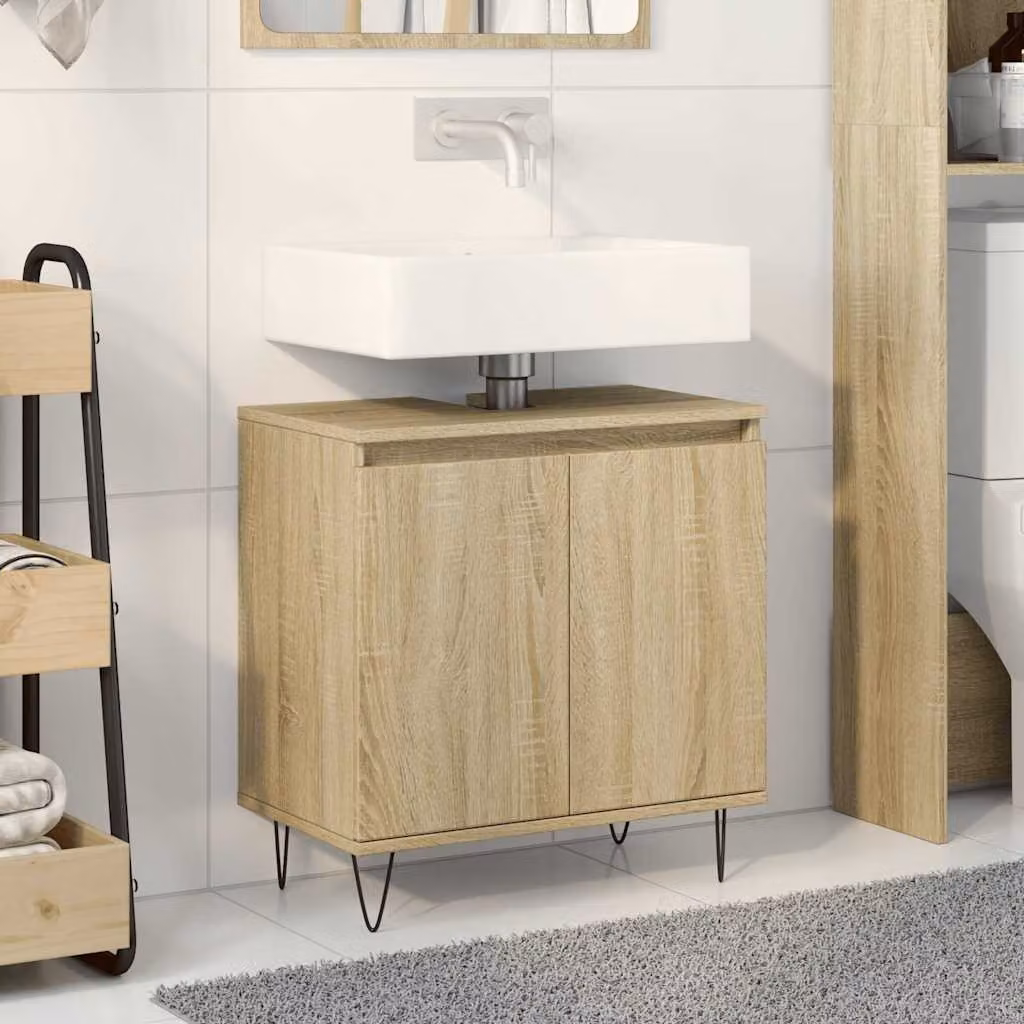 Mobile da bagno vidaXL in legno Rovere Sonoma marrone L: 58 cm, P: 33 cm, H: 60 cm