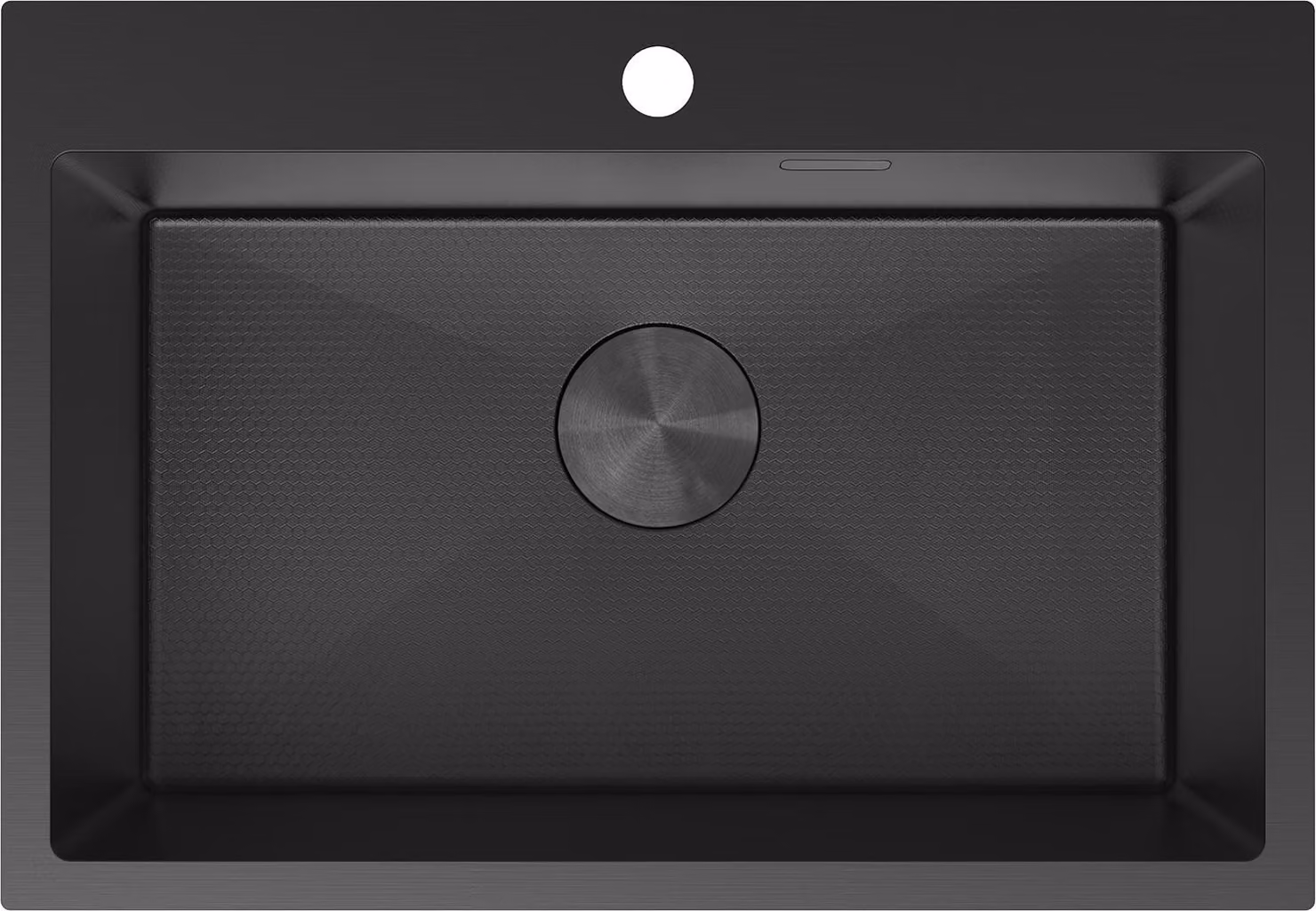 Mexen Solix lavello in acciaio inossidabile a una vasca 650 x 450 mm, nero HC - 6403651000-70HC