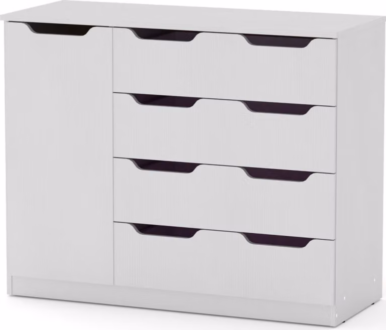 Cassettiera combinata 4+1M bianco