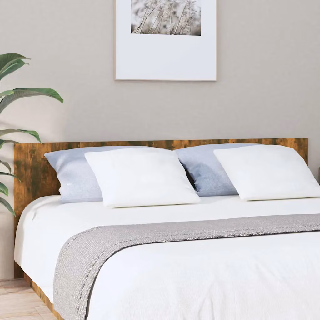 Testiera Letto vidaXL in Legno Multistrato Rovere Fumo, L: 200 cm, H: 80 cm, P: 1,5 cm