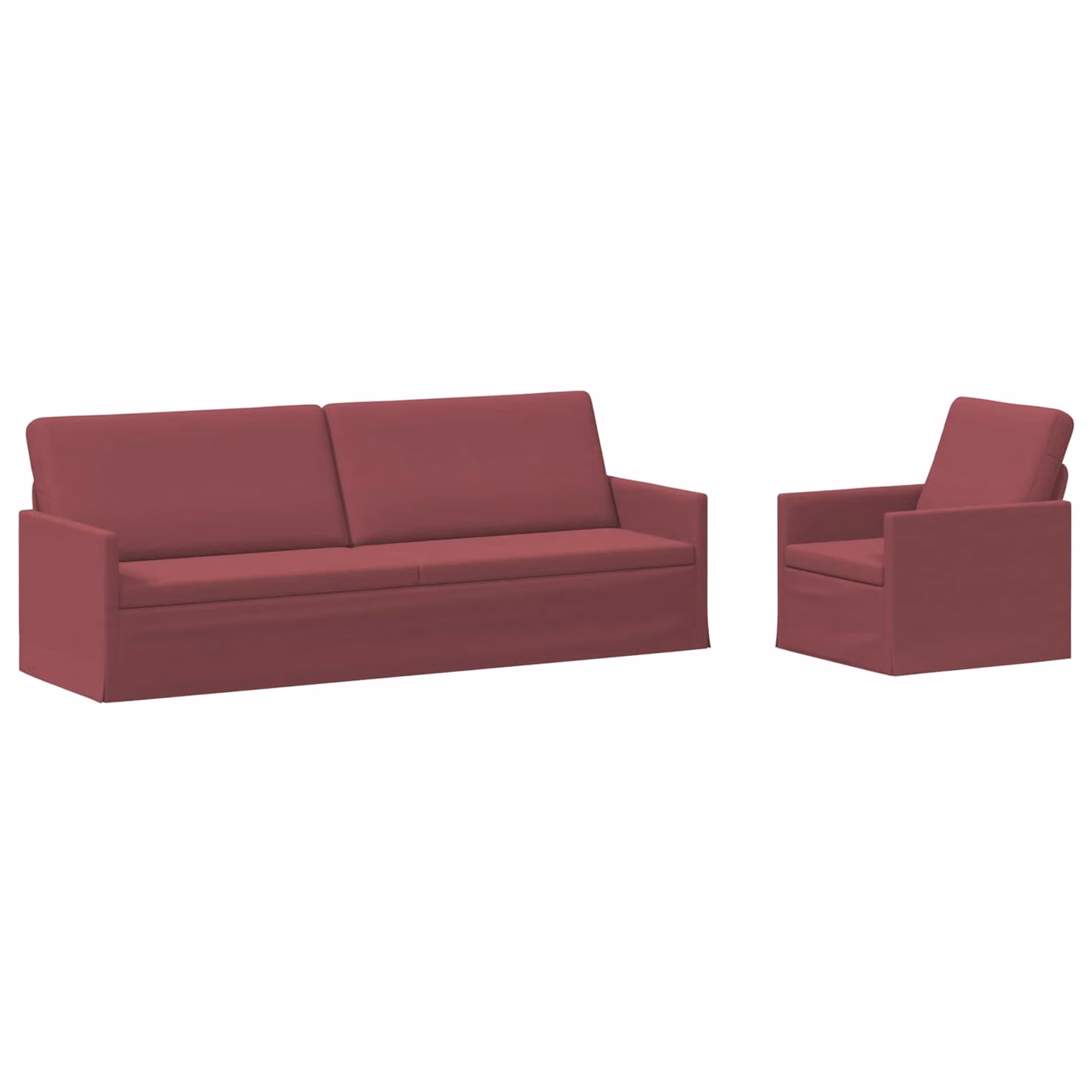 Set di 2 divani moderni vidaXL in tessuto rosso con struttura in metallo per il tuo soggiorno