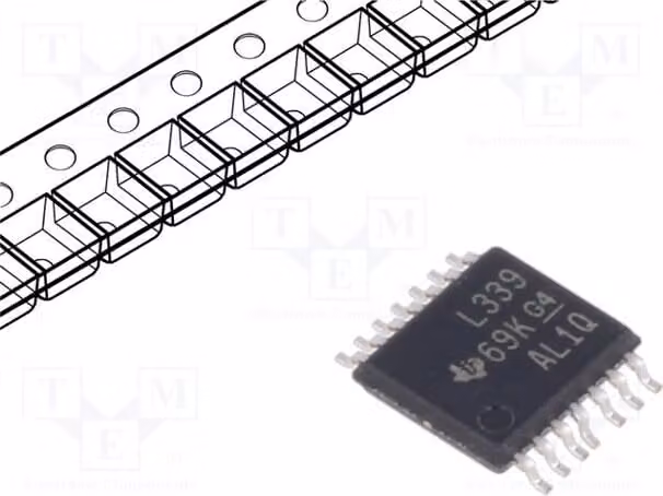 5 comparatori: 4 comparatori universali LM339PWR SMD, 50nA, da 2 a 30V