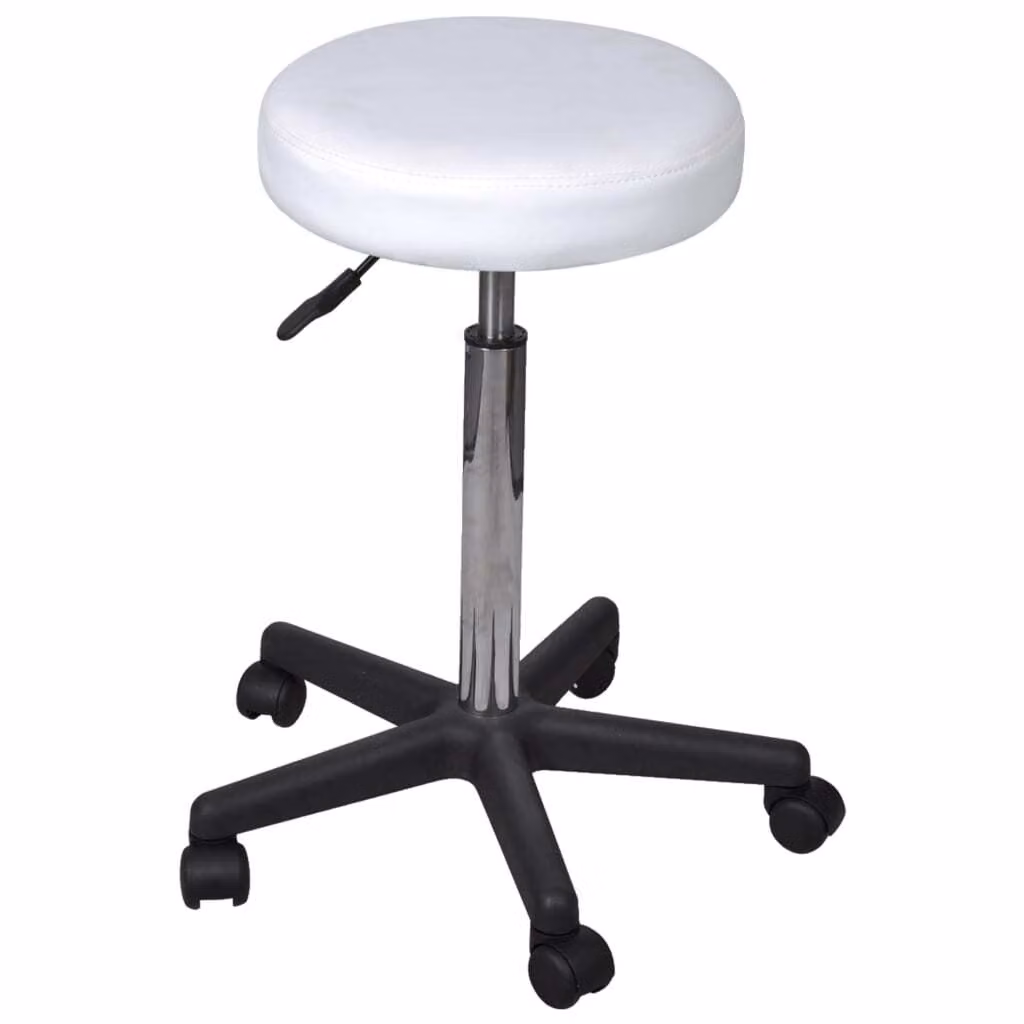 vidaXL Sgabelli da ufficio, 2 pezzi, bianco, 35,5 x 84 cm, ecopelle