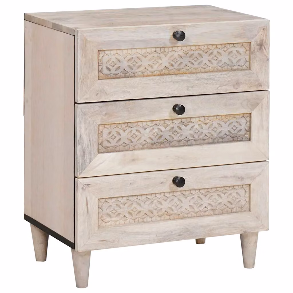vidaXL Armadio da Notte Bianco in Legno MDF L/P/H: 50 x 33 x 62 cm