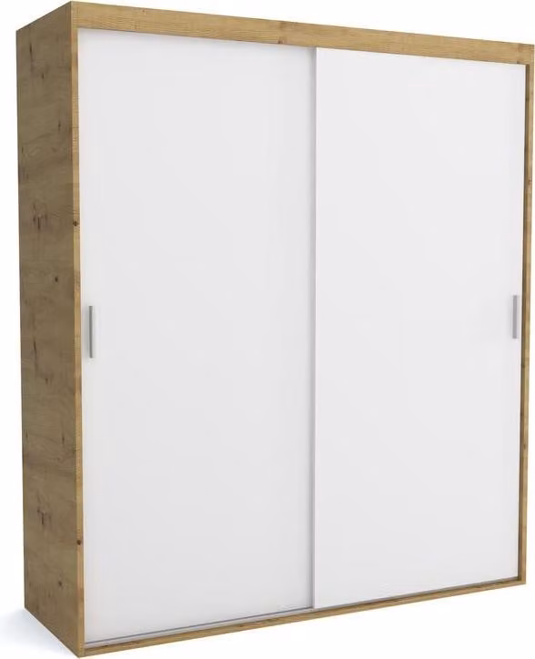 FURNLUX Armadio mat C Bianco e Marrone 200cm / Colore principale: Bianco / Dimensioni: 200 x 60 x 205 cm