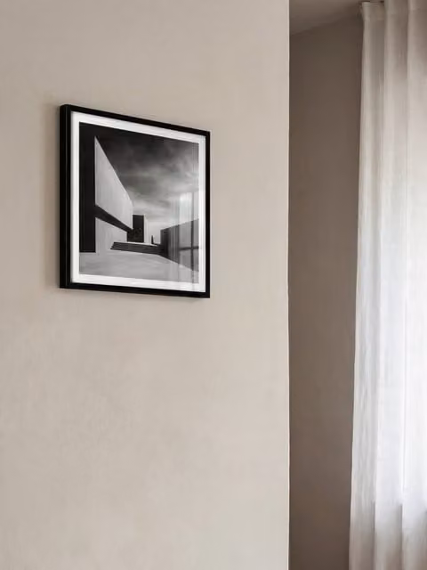 Poster decorativo astratto Kenay Home, bianco e nero, 50 x 50 cm