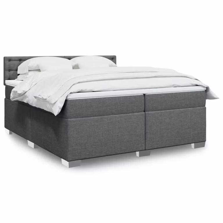 vidaXL Letto Ibrido con Materasso Grigio e Bianco L/P: 200 x 200 cm