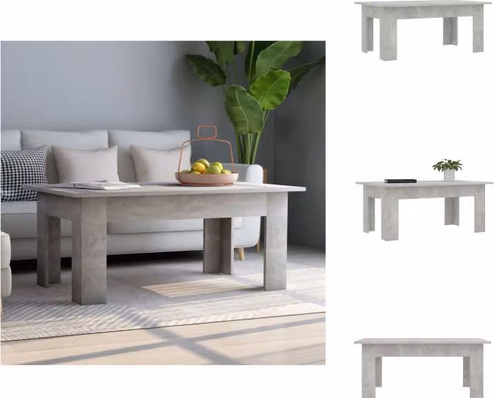 vidaXL Tavolino da caffè grigio cemento 100x60x42 cm materiale a base di legno - Tavolini da caffè