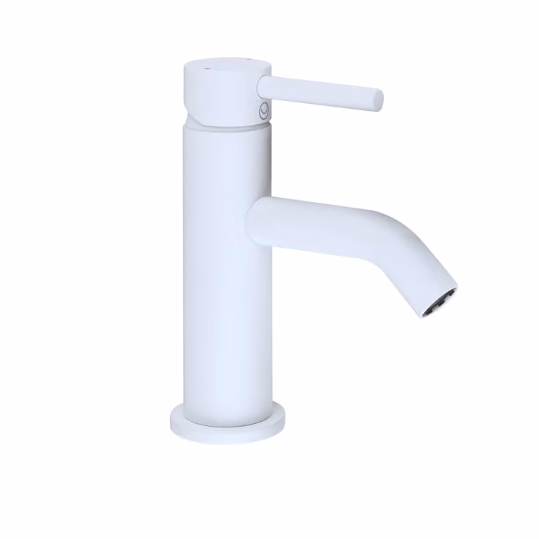 Miscelatore Moderno per Lavabo Monoforo - Bianco Gesso