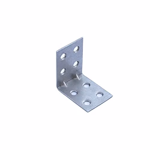 Piastrina di giunzione ad angolo Inox 40 x 40 x 30 spessore 2 mm.