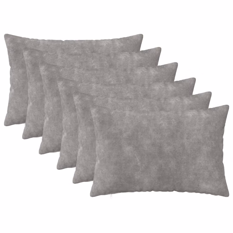 Set di 6 cuscini vidaXL HEERLEN in microfibra grigio chiaro, L 60 x P 40 x H 12 cm