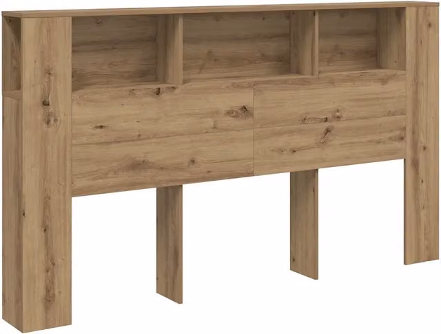 Armadio testata letto con libreria 180 x 18 x 102 cm con 3 scomparti in stile moderno in legno ingegnerizzato rovere artigianale 02_0050973