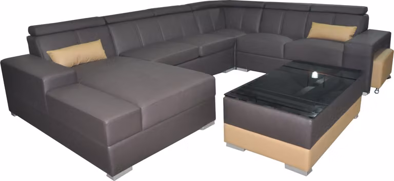 Wohn Leder Landschaft Sofa Couch Polster Garnitur Eck Sofas Sitz Garnituren