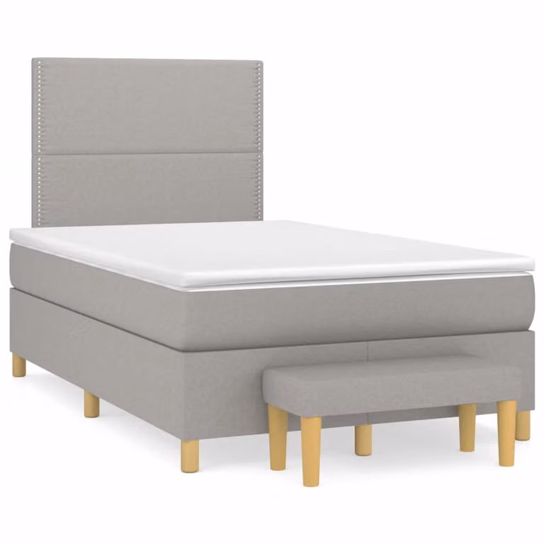 Maison Exclusive - Letto boxspring con materasso Grigio chiaro 120x190 cm Tessuto
