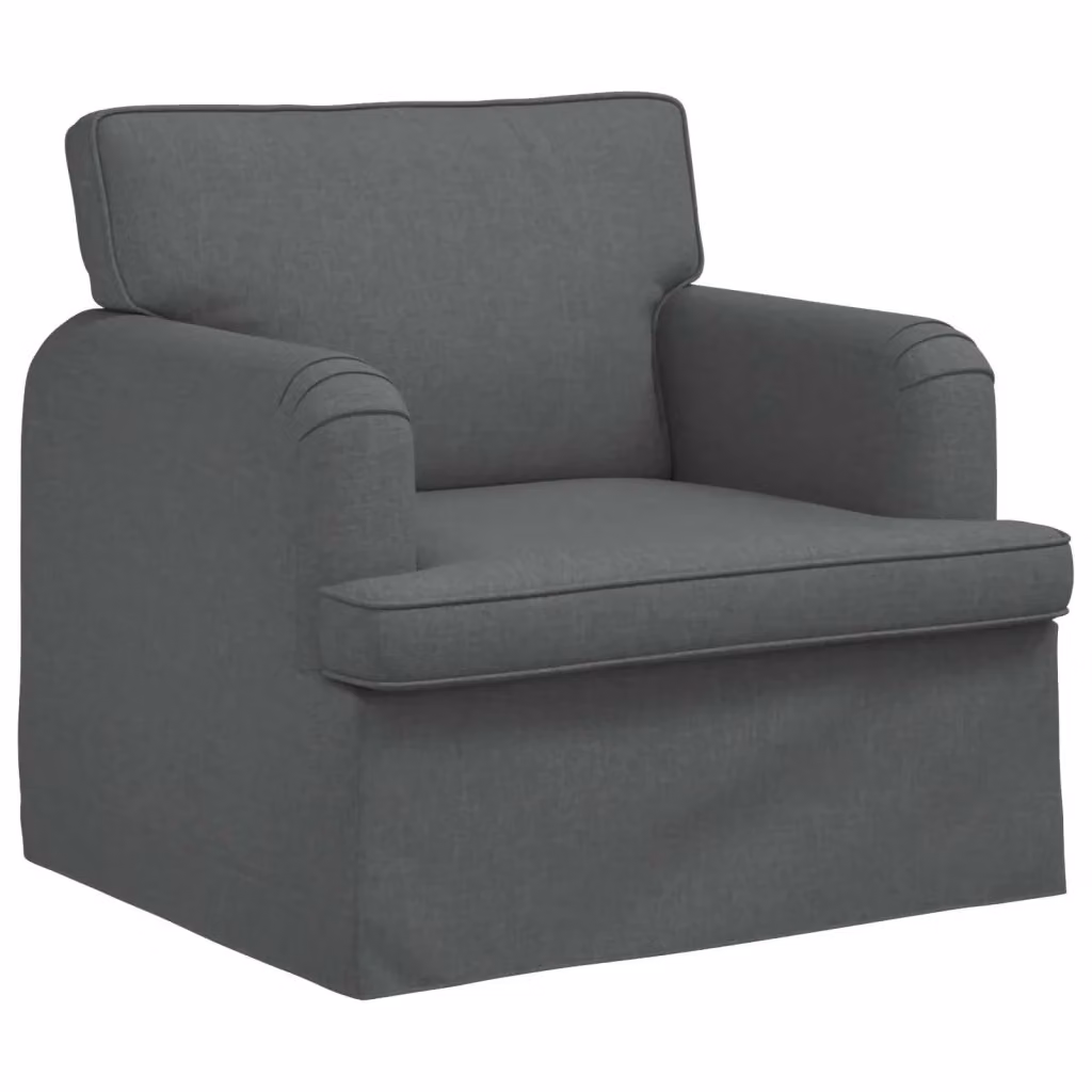 Divano vidaXL in tessuto grigio scuro con struttura in metallo e coperture rimovibili L: 84 cm, P: 80 cm, H: 85 cm – 2