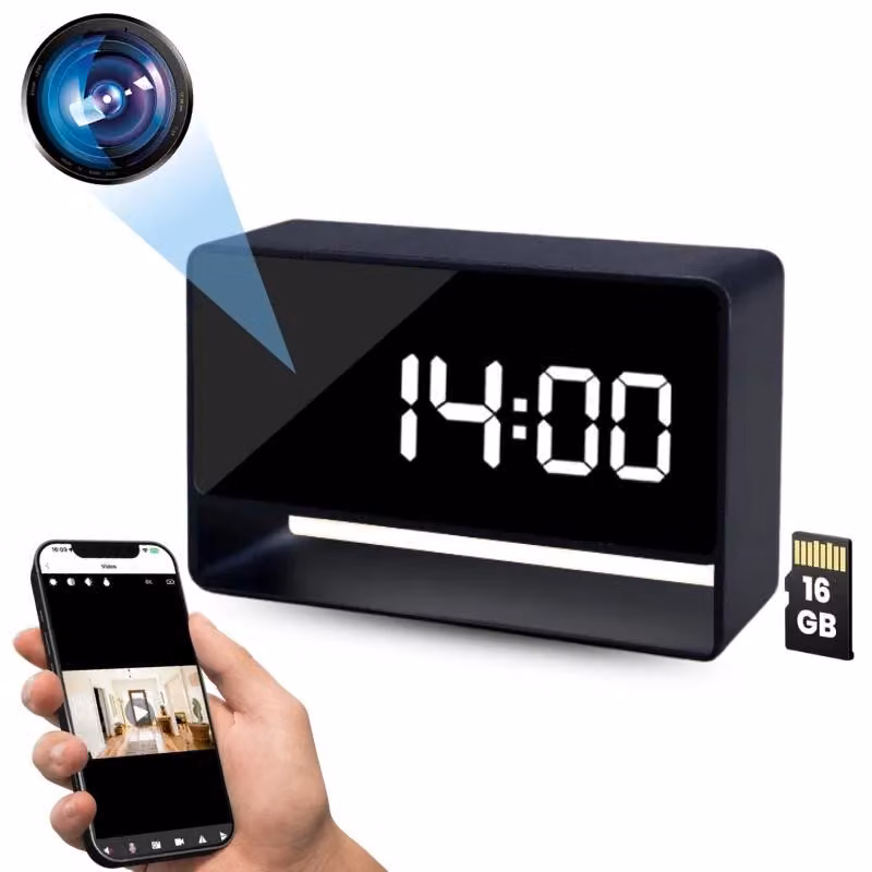 Mini Orologio Telecamera iUni IP27 Mini, 16GB, Full HD, 150°, Visione Notturna, Visualizzazione Live su telefono