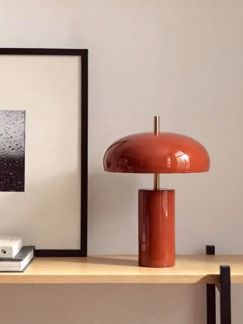 Lampada da tavolo Gabs Kenay Home in ceramica e metallo, colore terracotta e rosso, H 30 cm x L 30 cm x P 30 cm