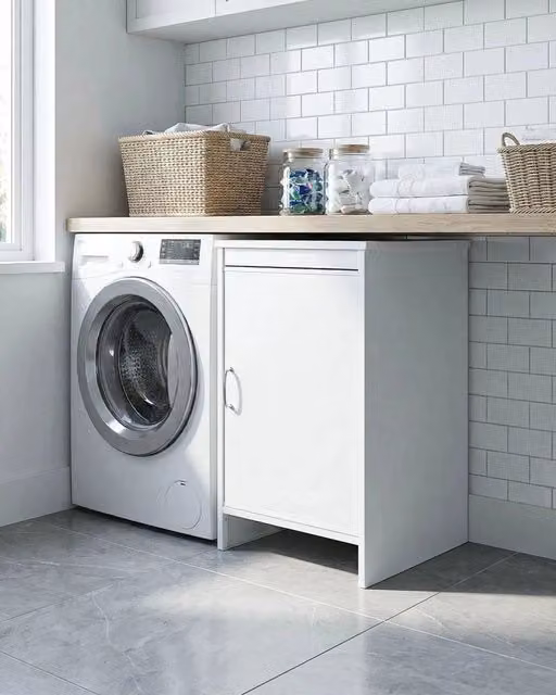 Base Lavanderia NEXA BASE 45 in PVC Bianco con Ripiano Interno L/P/H: 45 x 50 x 85 cm