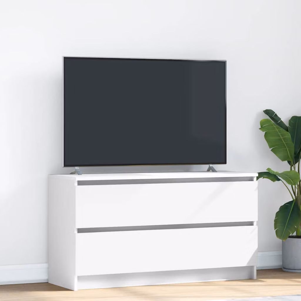 vidaXL Mobile Porta TV Bianco in Legno Multistrato L: 100 cm, P: 35 cm, H: 54 cm