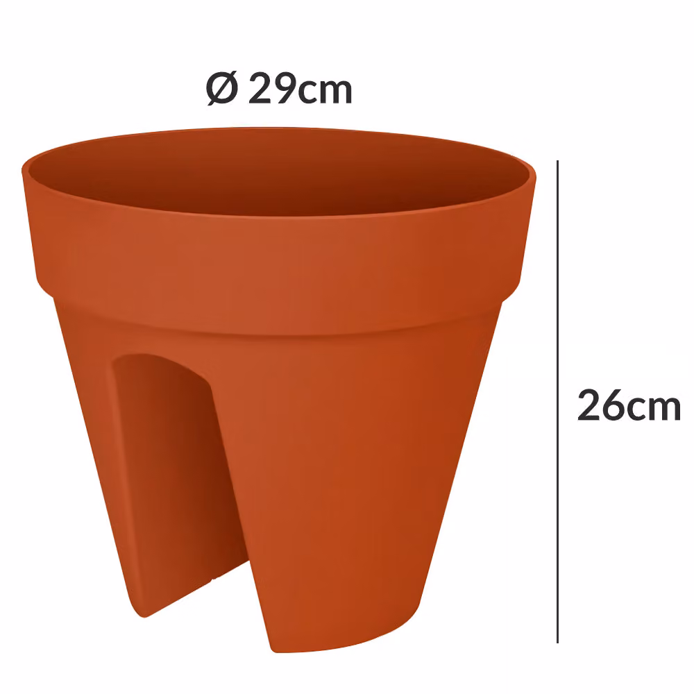 Set di 2 vasi da fiori Gardebruk in plastica color marrone e arancione, L/P/H: 28,5 x 25,5 cm – 3