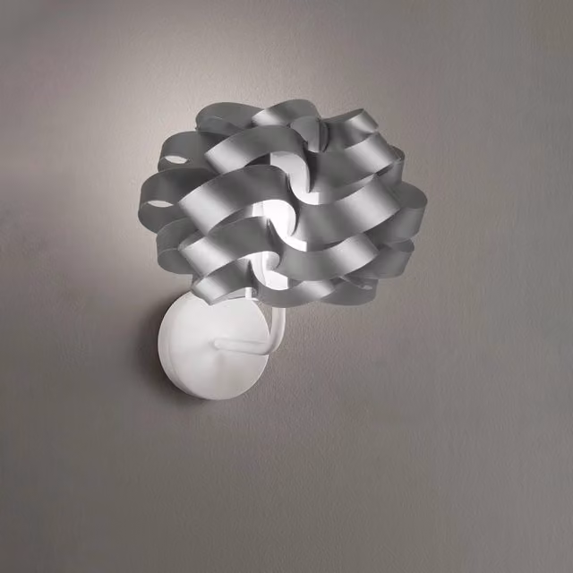 Applique Moderna Cloud Linea Zero Polilux Argento e Metallo con 1 Luce E14