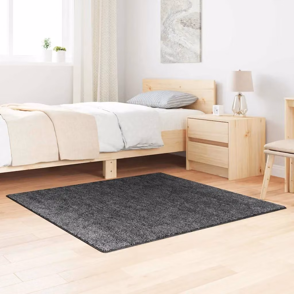 Tappeto Shaggy Antiscivolo vidaXL Grigio Scuro L/P: 120 x 120 cm in Polipropilene