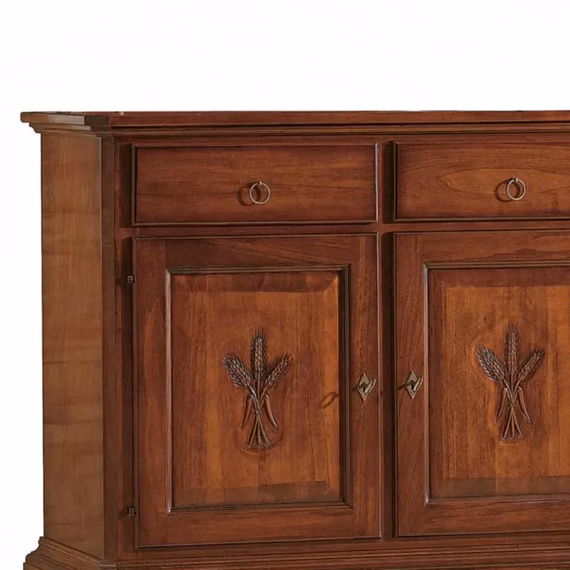 Madia credenza 2 porte in legno massello Mobili 2G tinta noce L: 114 cm, P: 49 cm, H: 95 cm – 2