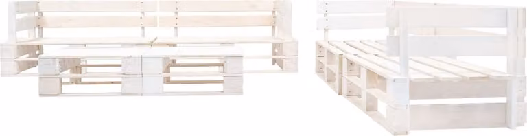 vidaXL set salotto pallet 6 pezzi legno bianco