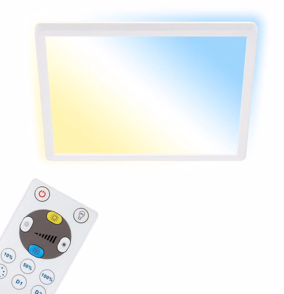 Pannello LED dimmerabile Telecomando Ultrapiatto CCT 18W bianco Plastica Briloner