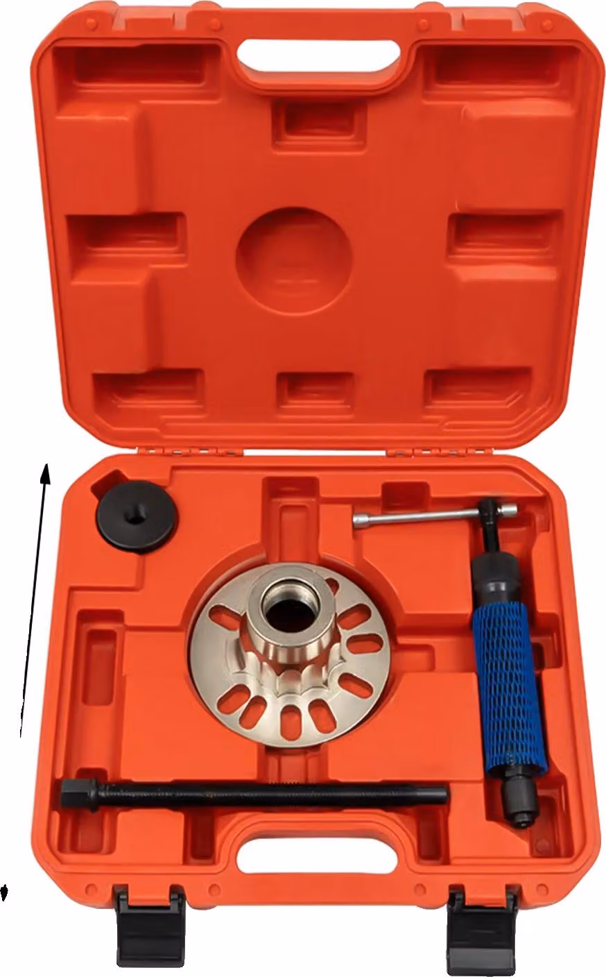 Set di estrattori idraulici, capacità di 10 tonnellate, versatile per mozzi a 4 o 5 fori, rosso