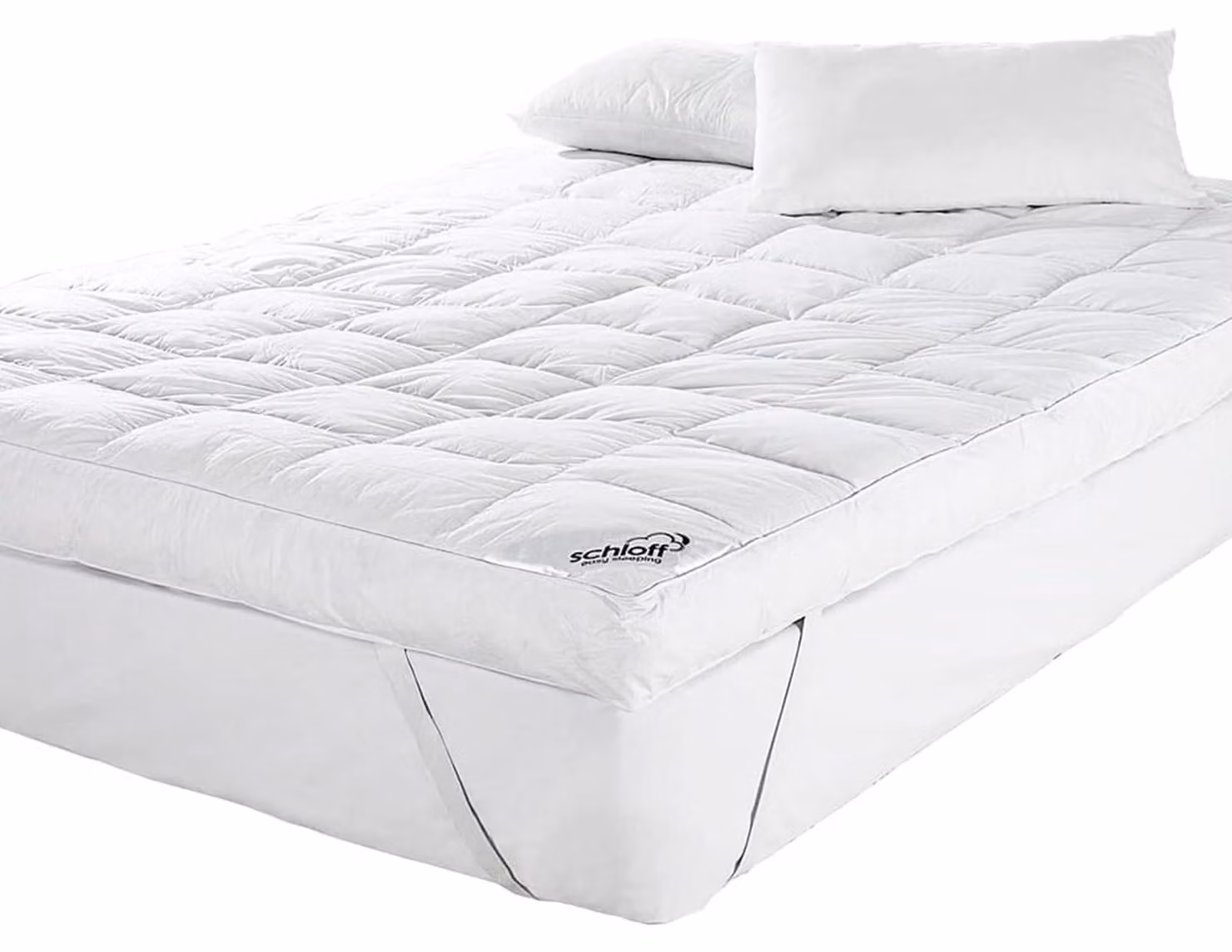 Topper per materasso da 5 pollici imbottito con piume d'oca, antibatterico, per letto singolo