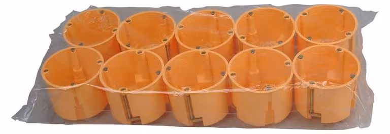 Scatola da incasso per cavità murarie - Scatola da incasso Ø 68 mm - Profondità 61 mm - 10 pezzi