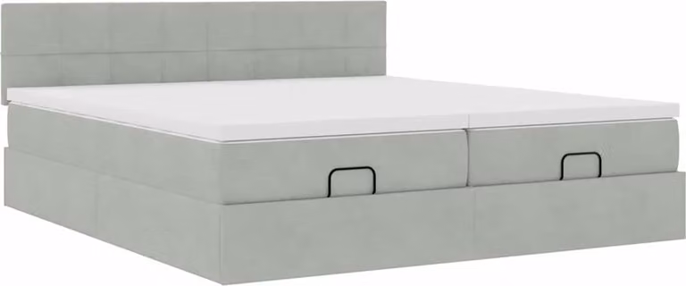 Struttura Letto Pouf con Materassi 180x200 cm Velluto