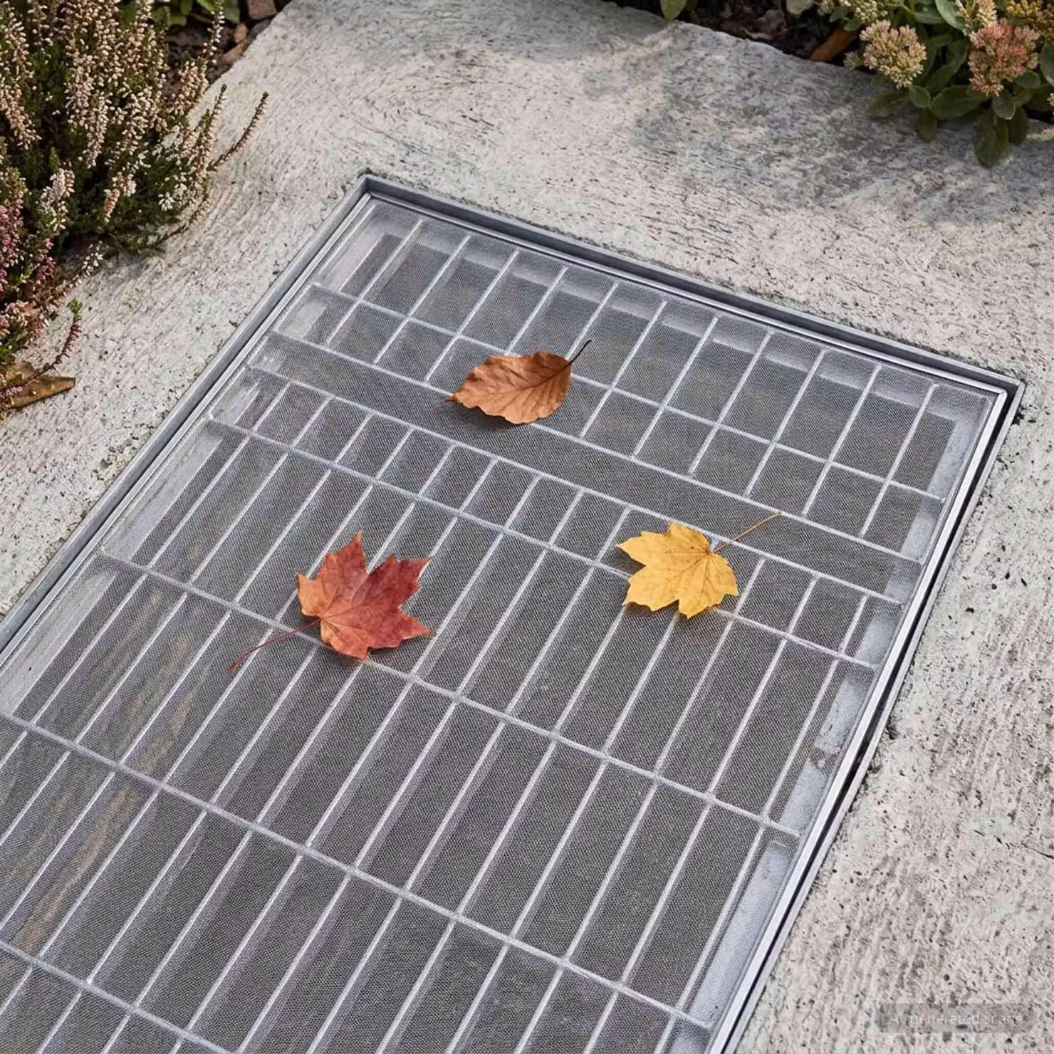 Set di 2 coperture per pozzetto di luce vidaXL in acciaio inossidabile, colore grigio, L: 130 cm, P: 70 cm