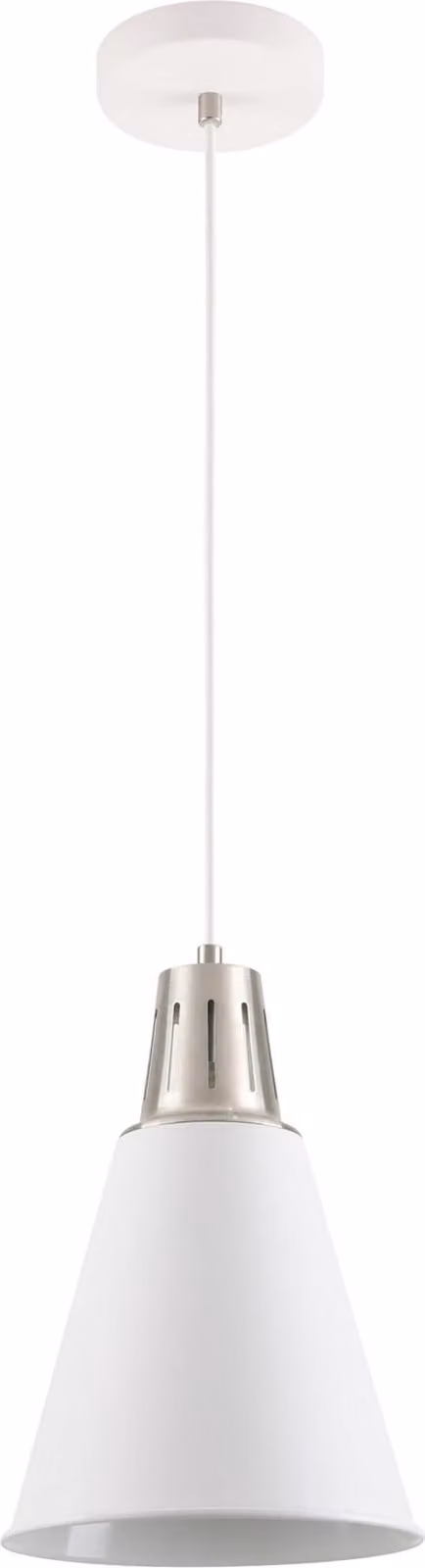 GTV - Lampada a sospensione GIANNI Lampada a sospensione Lampada da soffitto E27 bianco argento rame Paralume 22 cm regolabile in altezza Sala da pranzo Soggiorno Cucina Illuminazione moderna