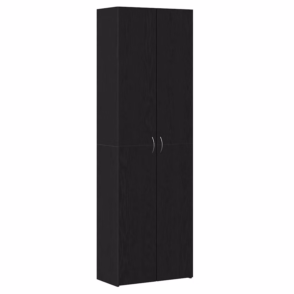 Mobile per ufficio moderno vidaXL in legno nero con ante a battente e ripiani regolabili L/P/H: 60 x 32 x 190 cm – 2