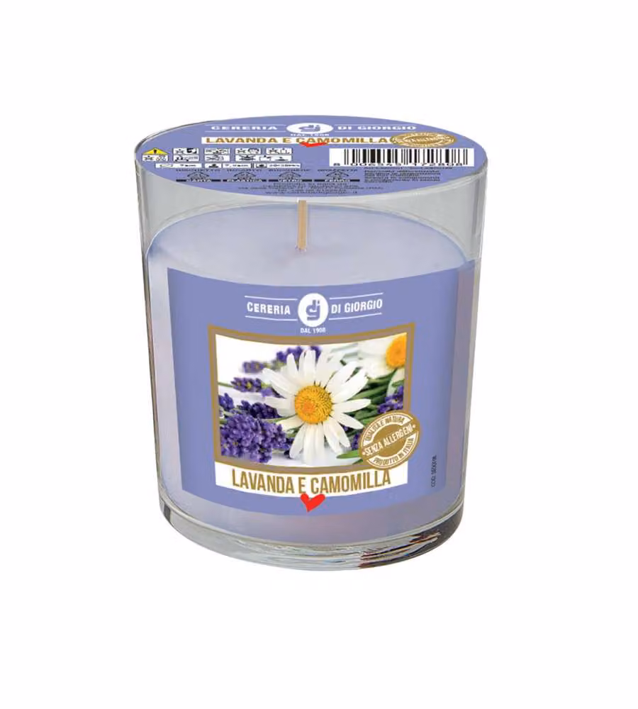 CERERIA DI GIORGIO Candela profumata Lavanda in bicchiere 70x8 cm Viola