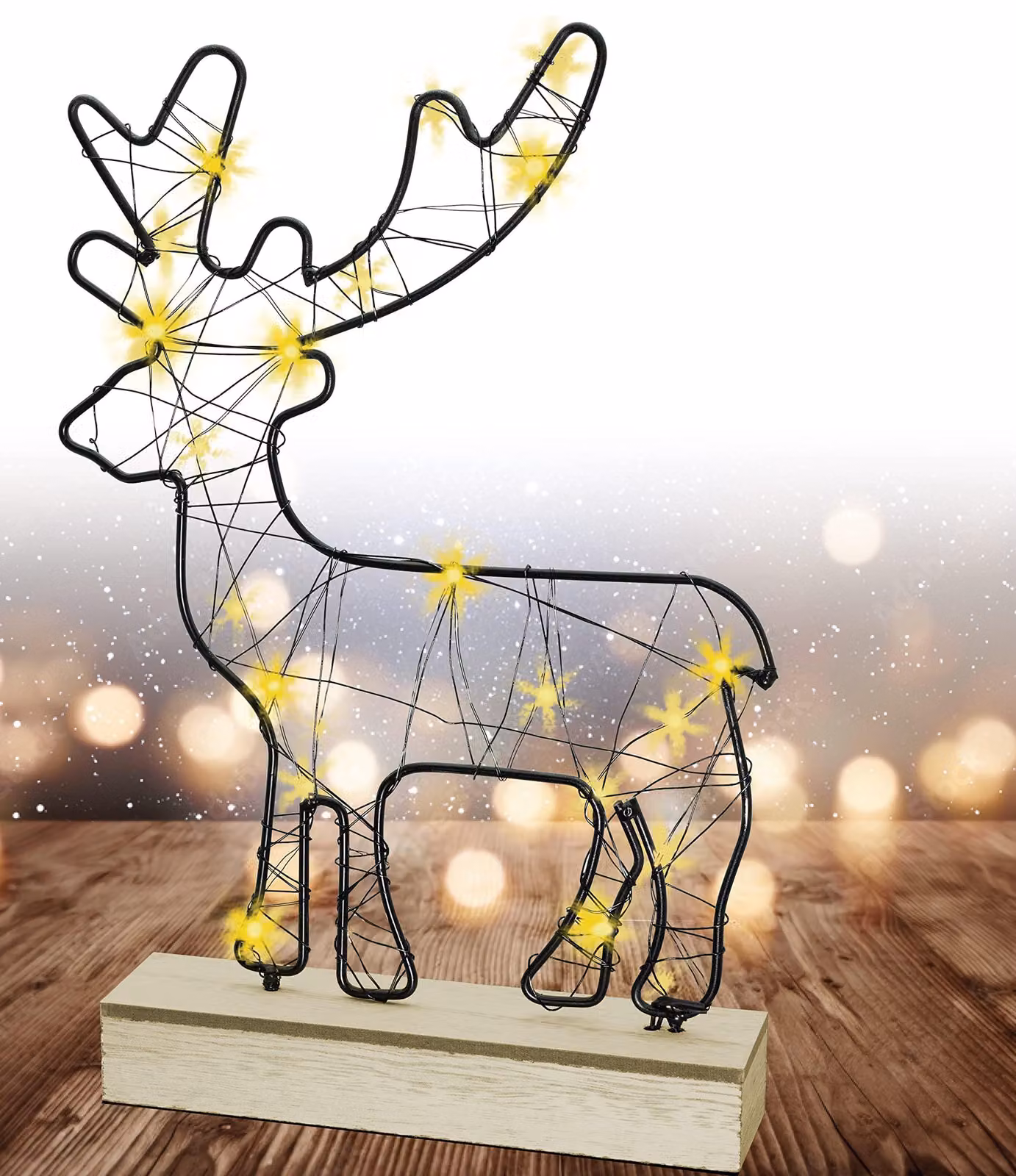 LED-Rentier, 20 LED, decorazione natalizia, 19x4,5x30,5 cm