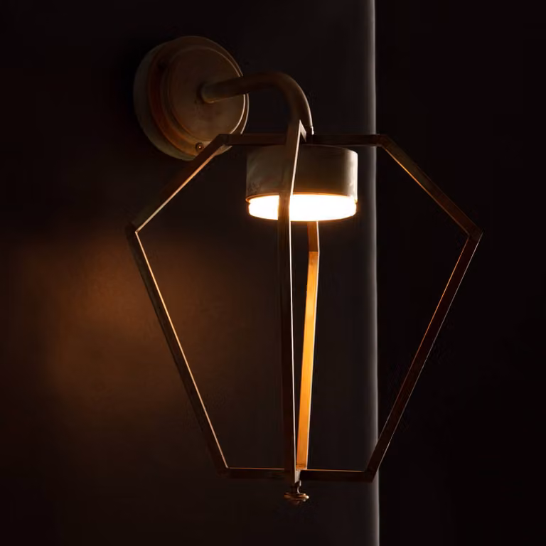 Moretti Luce Applique LED esterni Gemstone, ottone antico/opale Gemstone, Bronzo / Ottone antico, Ottone, Vintage