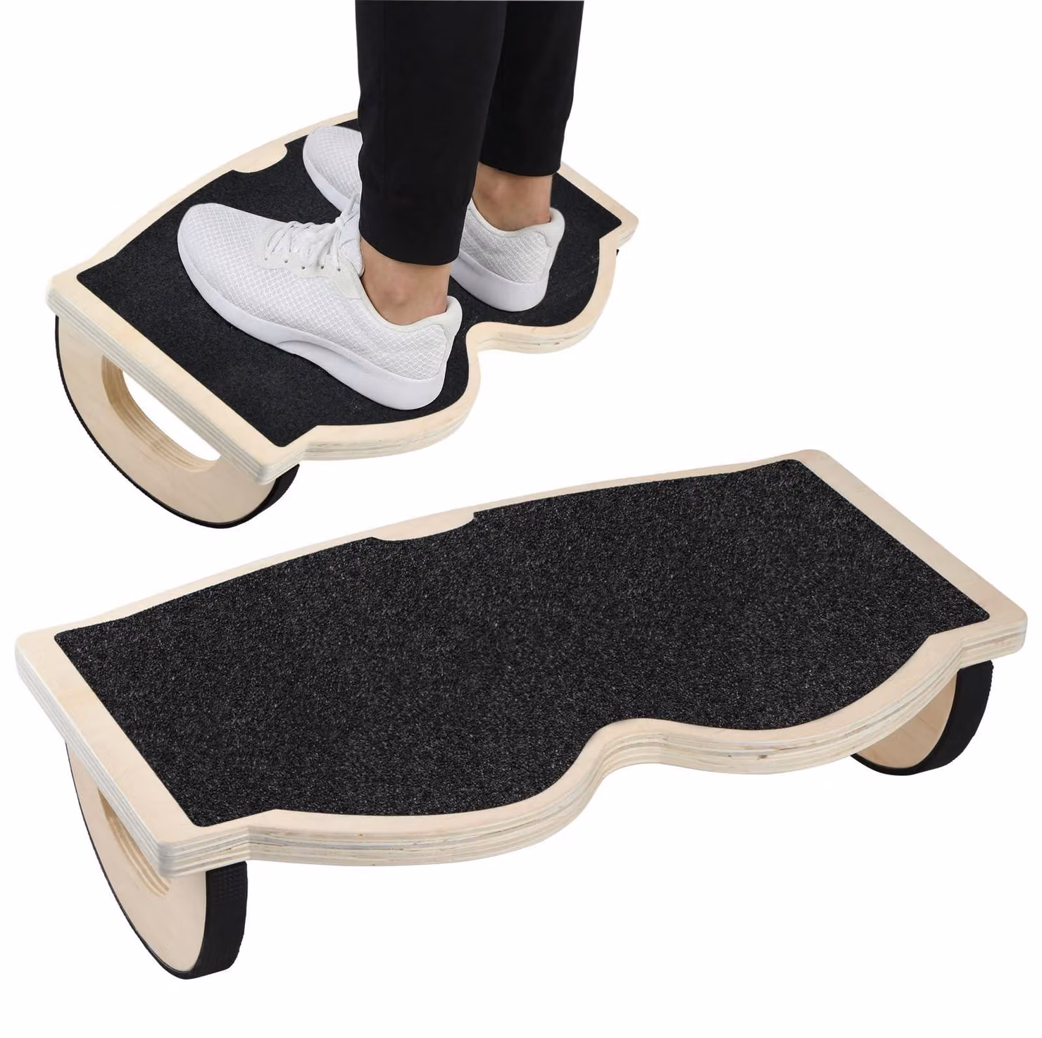 Supporto ergonomico per i piedi da utilizzare sotto la scrivania - Poggiapiedi in legno con funzione oscillante