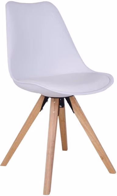 Set di 2 sedie da pranzo Bergen Vikasa Home in ecopelle bianca con gambe in legno naturale in stile scandinavo